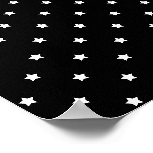 Zwart-wit sterrenpatroon. poster (Hoek)