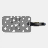 Zwart-wit stertonpatroon bagagelabel (Achterkant horizontaal)
