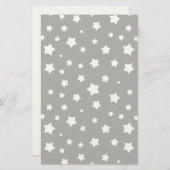 Zwart-wit stertonpatroon briefpapier (Voorkant / Achterkant)