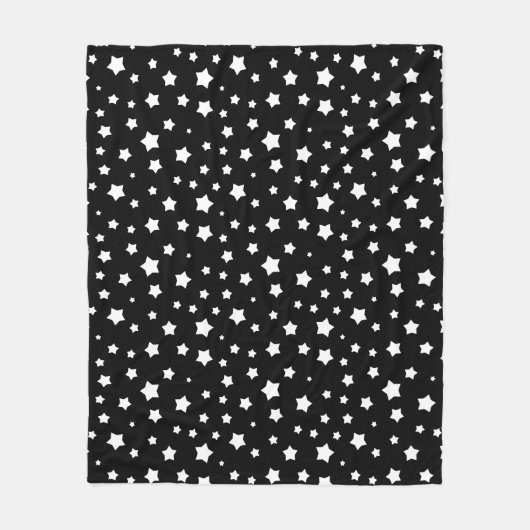 Zwart-wit stertonpatroon fleece deken (Voorkant)