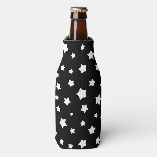 Zwart-wit stertonpatroon flesjeskoeler (Fles Voorkant)