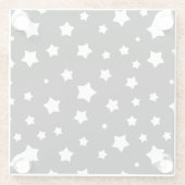 Zwart-wit stertonpatroon glazen onderzetter (Achterkant)