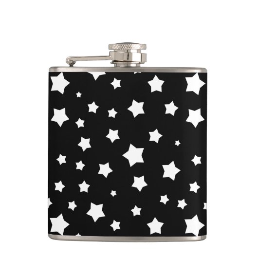 Zwart-wit stertonpatroon heupfles (Voorkant)