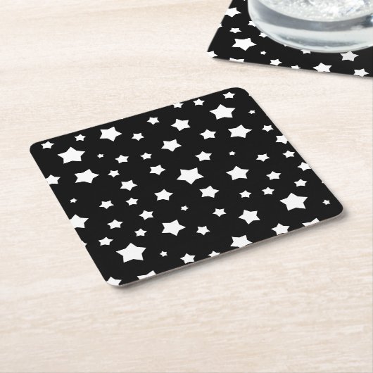 Zwart-wit stertonpatroon kartonnen onderzetters (Schuin)