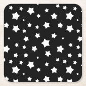 Zwart-wit stertonpatroon kartonnen onderzetters (Voorkant)