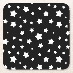 Zwart-wit stertonpatroon kartonnen onderzetters