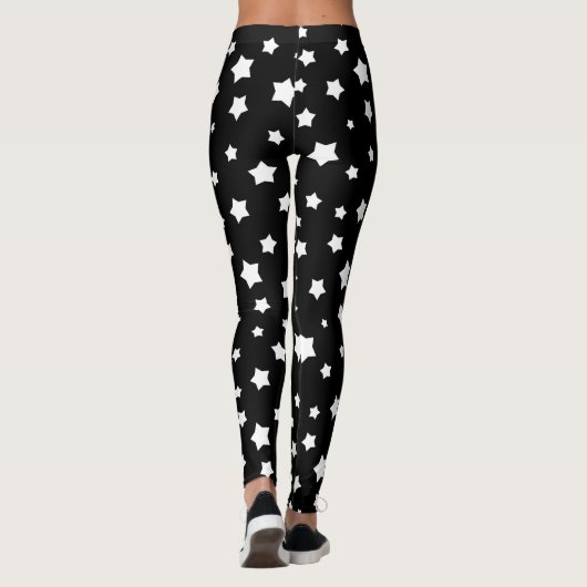 Zwart-wit stertonpatroon leggings (Achterkant)