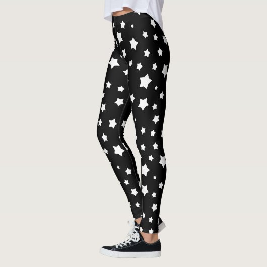 Zwart-wit stertonpatroon leggings (Links)