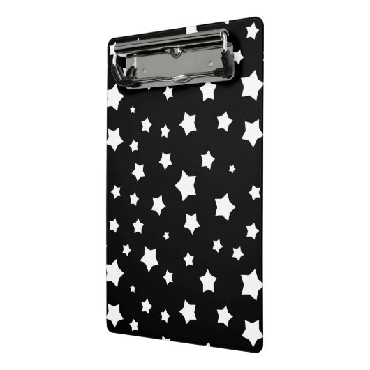 Zwart-wit stertonpatroon mini klembord (Angled2)