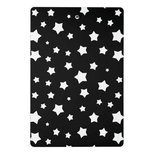 Zwart-wit stertonpatroon mini klembord (Achterkant)