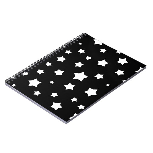 Zwart-wit stertonpatroon notitieboek (Linkerzijde)