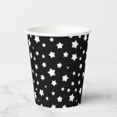Zwart-wit stertonpatroon papieren bekers (Voorkant)
