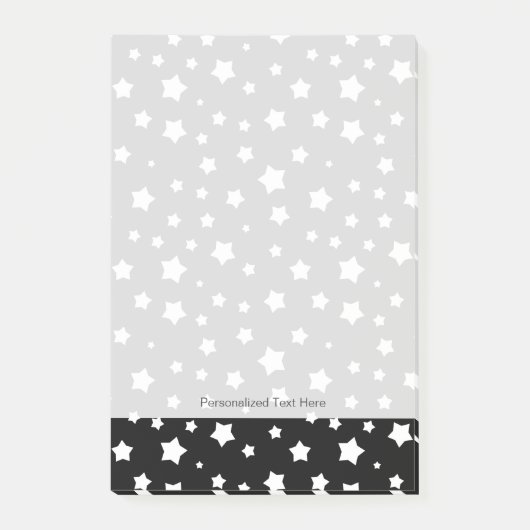 Zwart-wit stertonpatroon post-it® notes (Voorkant)