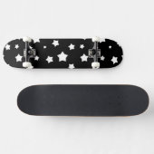 Zwart-wit stertonpatroon skateboard (Horizontaal)