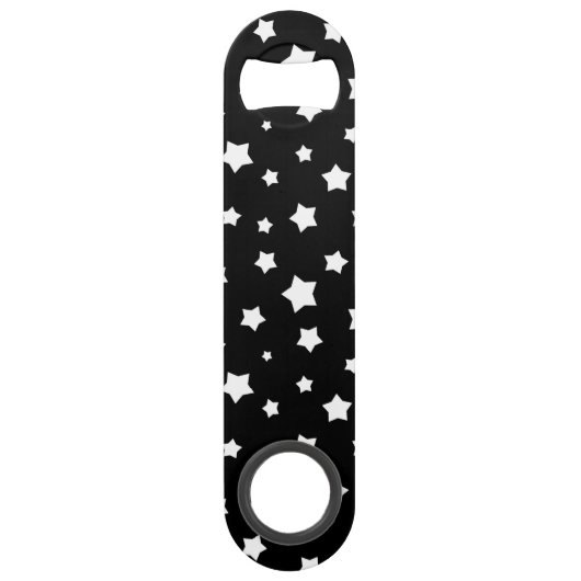 Zwart-wit stertonpatroon speed flessenopener (Voorkant)
