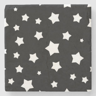 Zwart-wit stertonpatroon stenen onderzetter