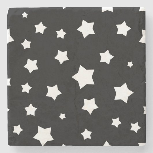 Zwart-wit stertonpatroon stenen onderzetter (Voorkant)