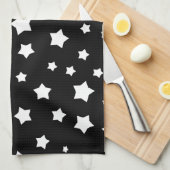 Zwart-wit stertonpatroon theedoek (Quarter Fold)