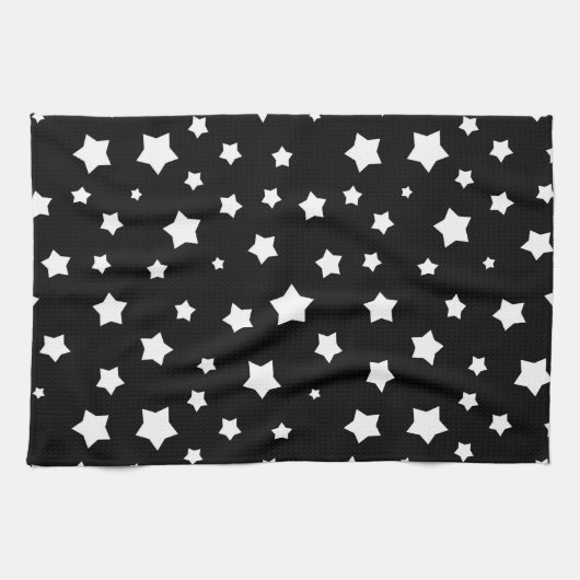 Zwart-wit stertonpatroon theedoek (Horizontaal)