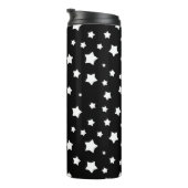 Zwart-wit stertonpatroon thermosbeker (Geroteerd rechts)