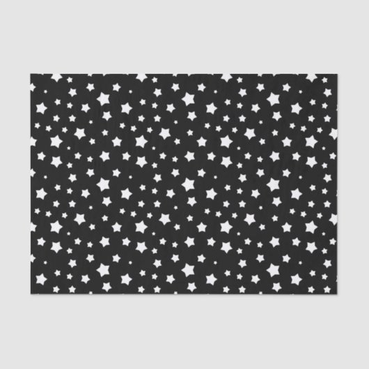 Zwart-wit stertonpatroon tissuepapier (Voorkant)