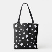 Zwart-wit stertonpatroon tote bag (Achterkant)