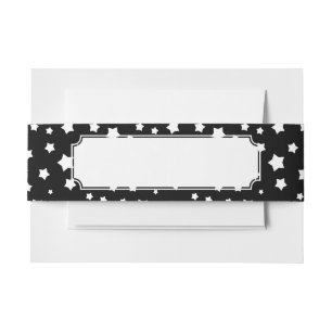 Zwart-wit stertonpatroon uitnodigingen wikkel