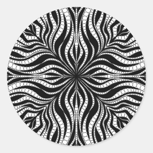 Zwart-wit sticker met polka stippen (Voorkant)