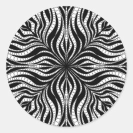 Zwart-wit sticker met polka stippen