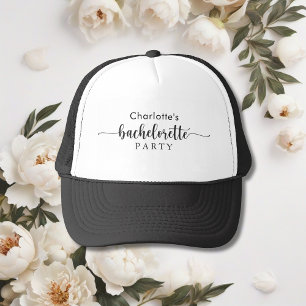 Zwart-wit stijl bachelorette-feest trucker pet