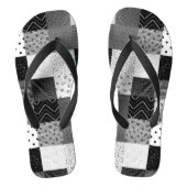 zwart-wit  stijl patchwork stof teenslippers (Voetbed)