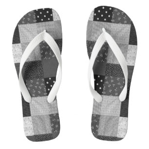 zwart-wit  stijl patchwork teenslippers