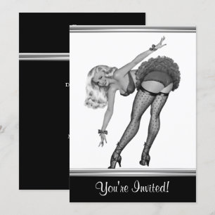 Zwart & Wit Stijl Pin-Up Meisje 19 Kaart