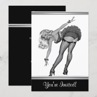 Zwart & Wit Stijl Pin-Up Meisje 19 Kaart