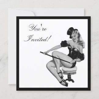 Zwart & Wit Stijl Pin-Up Meisje 5 Kaart