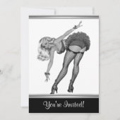 Zwart-wit stijlpop-upmeisje 19 kaart (Voorkant)