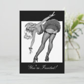 Zwart-wit stijlpop-upmeisje 19 kaart (Staand voorkant)