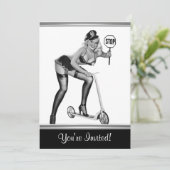 Zwart-wit stijlpop-upmeisje 1 kaart (Staand voorkant)