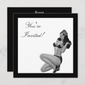 Zwart-wit stijlpop-upmeisje 20 kaart (Voorkant / Achterkant)