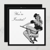 Zwart-wit stijlpop-upmeisje 5 kaart (Voorkant / Achterkant)