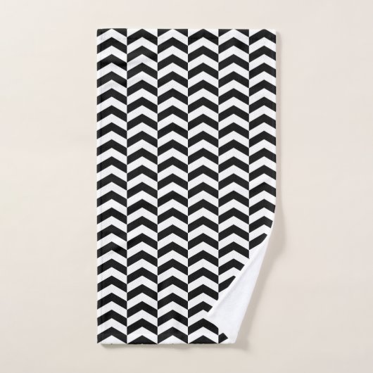 Zwart-wit stijlvol Chevron patroon Bad Handdoek (Handdoek)