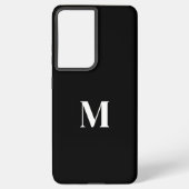 Zwart wit stijlvol, elegant, monogram voor aangepa samsung galaxy hoesje (Achterkant)