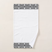 Zwart-wit stijlvol geometrisch frame bad handdoek (Handdoek)