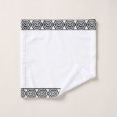 Zwart-wit stijlvol geometrisch frame bad handdoek (Wasdoekje)