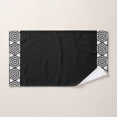 Zwart-wit Stijlvol Geometrisch Lijst op Zwart Bad Handdoek (Handdoek)