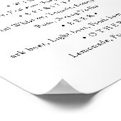 Zwart wit. Stijlvol kalligrafie huwelijksmenu bar Poster (Hoek)