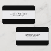 Zwart-wit, stijlvol, modern minimalistisch visitekaartje (Voorkant / Achterkant)