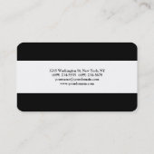 Zwart-wit, stijlvol, modern minimalistisch visitekaartje (Achterkant)