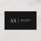 Zwart-wit stijlvol monogram Modern Visitekaartje (Voorkant)