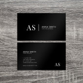 Zwart-wit stijlvol monogram Modern Visitekaartje